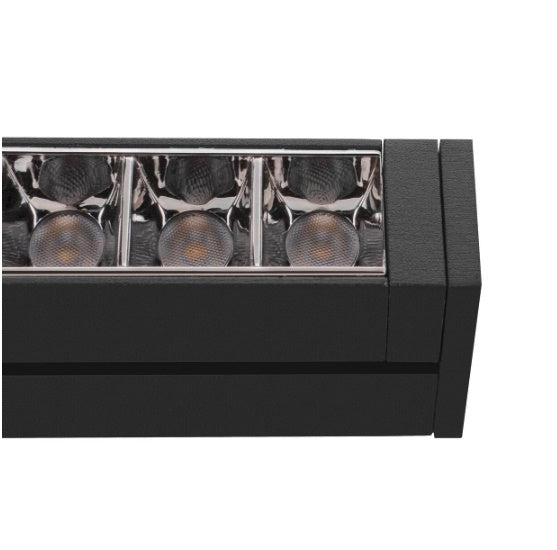 14W(1180Lm) 48V DALI 2 IN-LINE 46 LED lineārs sliežu gaismeklis, IP20, IK02, matēts melns,dimmējams, silti balta gaisma 2700K