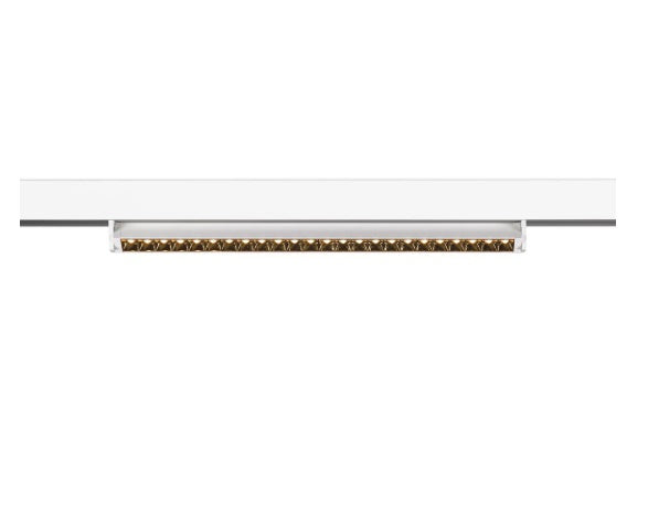 14W(1180Lm) 48V DALI 2 IN-LINE 46 LED lineārs sliežu gaismeklis, IP20, IK02, balts,dimmējams, silti balta gaisma 2700K
