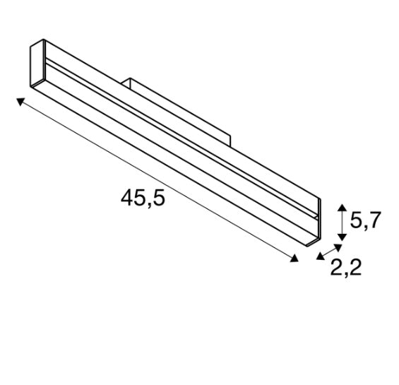 14W(1230Lm) 48V DALI 2 IN-LINE 46 LED lineārs sliežu gaismeklis, IP20, IK02, balts,dimmējams, silti balta gaisma 3000K