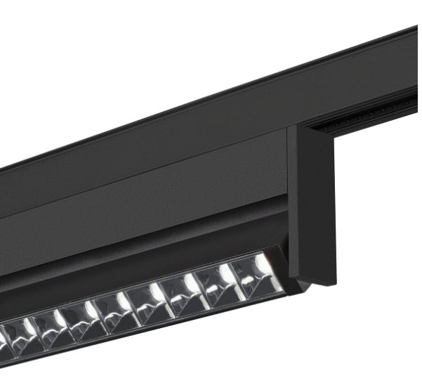 14W(1250Lm) 48V IN-LINE 46 LED lineārais sliežu gaismeklis, IP20, IK02, melns, neitrāli balta gaisma 4000K