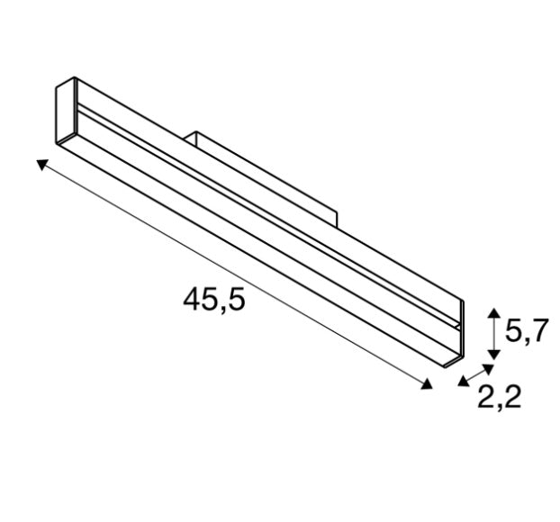 14W(1250Lm) 48V IN-LINE 46 LED lineārais sliežu gaismeklis, IP20, IK02, melns, neitrāli balta gaisma 4000K