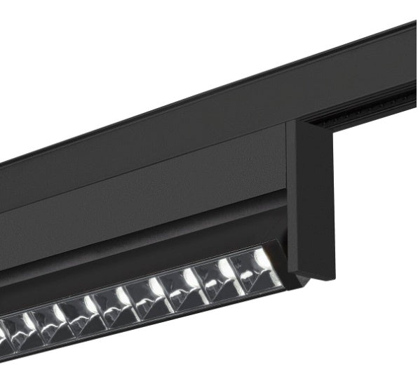 14W(1250Lm) 48V IN-LINE 46 LED lineārais sliežu gaismeklis, IP20, IK02, melns, neitrāli balta gaisma 4000K