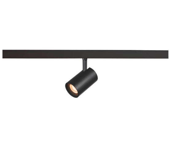 8.7W(620Lm) 48V DALI 2 NUMINOS® XS LED track luminaire, IP20, IK02, mat black, dimmable, warm white light 2700K