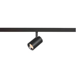 8.7W(670Lm) 48V DALI 2 NUMINOS® XS LED sliežu gaismeklis, IP20, IK02, matēts melns/glancēts hroms, dimmējams, silti balta gaisma 2700K