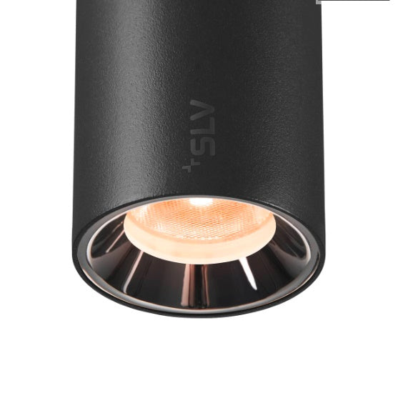 8.7W(670Lm) 48V DALI 2 NUMINOS® XS LED sliežu gaismeklis, IP20, IK02, matēts melns/glancēts hroms, dimmējams, silti balta gaisma 2700K