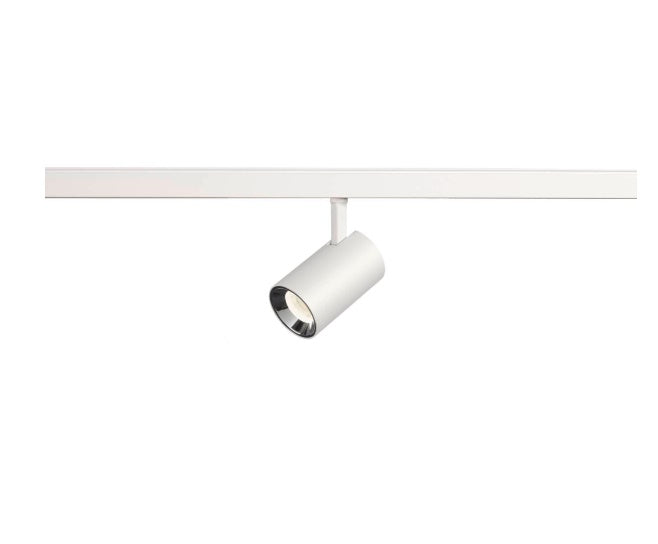 8.7W(740Lm) 48V NUMINOS XS LED sliežu gaismeklis, IP20, IK02, dimmējams, matēts balts/glancēts hroms,neitrāli balta gaisma 4000K