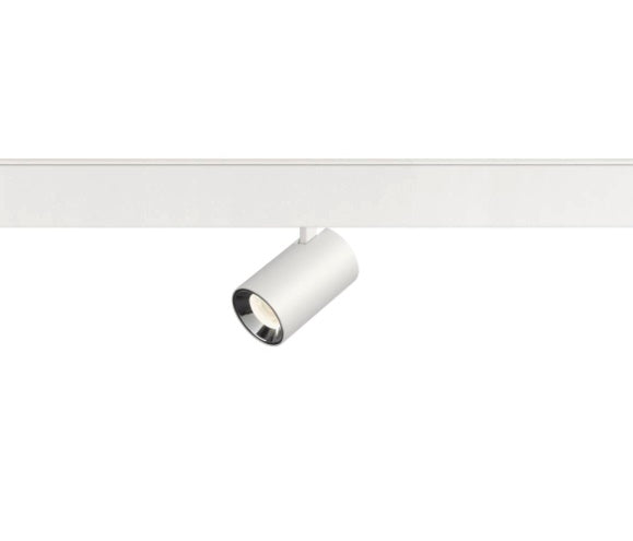 8.7W(740Lm) 48V NUMINOS XS LED sliežu gaismeklis, IP20, IK02, dimmējams, matēts balts/glancēts hroms,neitrāli balta gaisma 4000K