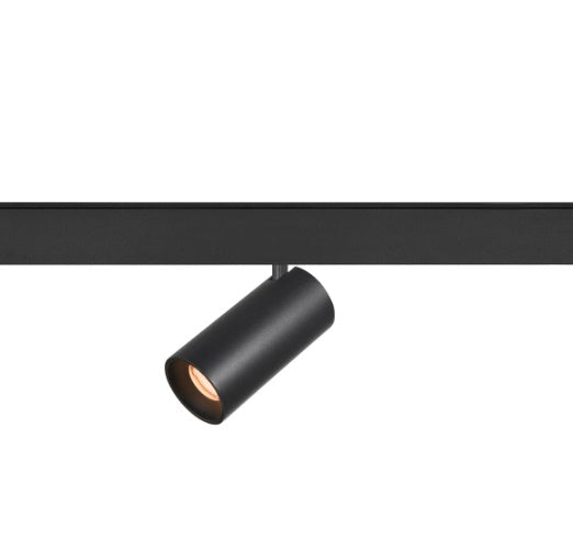 16W(970Lm) 48V DALI 2 NUMINOS® S LED sliežu gaismeklis, IP20, IK02, matēts melns, dimmējams, silti balta gaisma 2700K