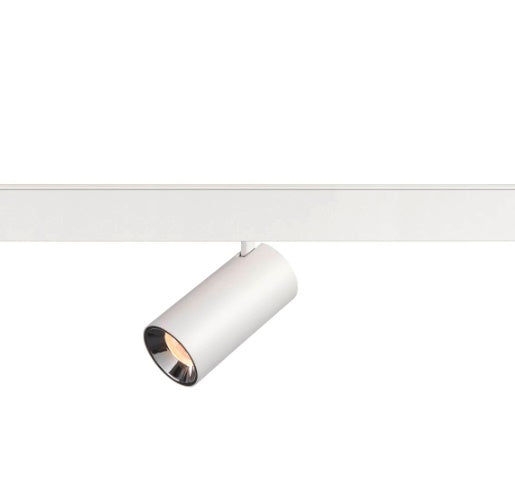 16W(1050Lm) 48V DALI 2 NUMINOS® S LED sliežu gaismeklis, IP20, IK02, matēts balts/glancēts hroms, dimmējams, silti balta gaisma 3000K
