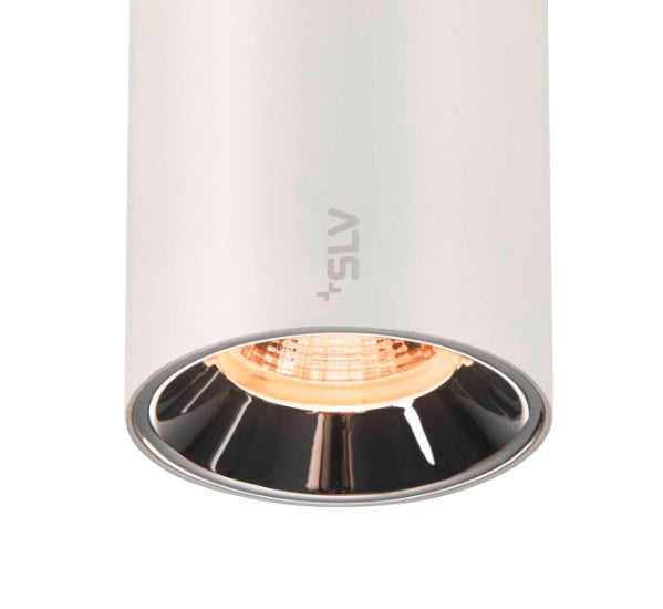 16W(1050Lm) 48V DALI 2 NUMINOS® S LED sliežu gaismeklis, IP20, IK02, matēts balts/glancēts hroms, dimmējams, silti balta gaisma 3000K