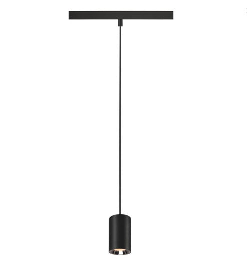8.7W(650Lm) 48V DALI 2 NUMINOS® XS iekarams sliežu gaismeklis, IP20, matēts melns/glancēts hroms, dimmējams, silti balta gaisma 2700K