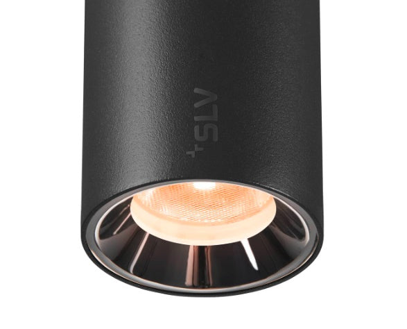 8.7W(650Lm) 48V DALI 2 NUMINOS® XS iekarams sliežu gaismeklis, IP20, matēts melns/glancēts hroms, dimmējams, silti balta gaisma 2700K