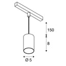 8,7W(650Lm) 48V DALI 2 NUMINOS® XS rajavalgusti, IP20, matt must/läikiv kroom, timmitav, soe valge valgus 2700K