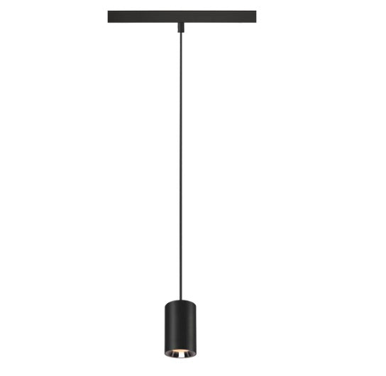 8.7W(670Lm)48V DALI 2 NUMINOS® XS iekarams sliežu gaismeklis, IP20, matēts melns/glancēts hroms, dimmējams, silti balta gaisma 2700K