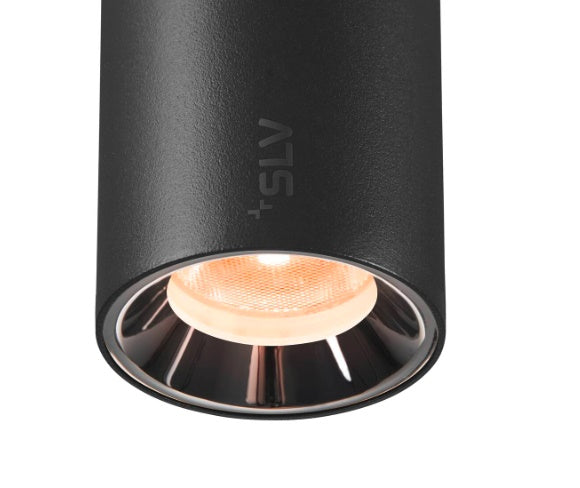 8.7W(670Lm)48V DALI 2 NUMINOS® XS iekarams sliežu gaismeklis, IP20, matēts melns/glancēts hroms, dimmējams, silti balta gaisma 2700K