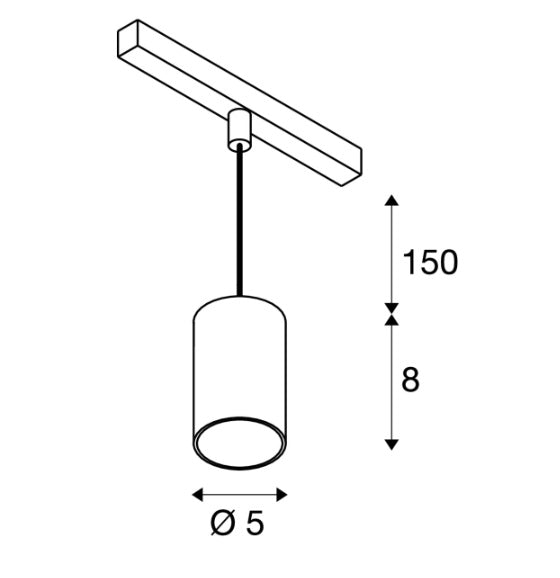 8,7W(640Lm) 48V DALI 2 NUMINOS® XS rajavalgusti, IP20, matt valge/matt must, dimmerdatav, soe valge valgus 2700K