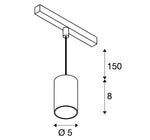 8.7W(670Lm) 48V DALI 2 NUMINOS® XS iekarams sliežu gaismeklis, IP20, matēts balts, dimmējams, silti balta gaisma 2700K