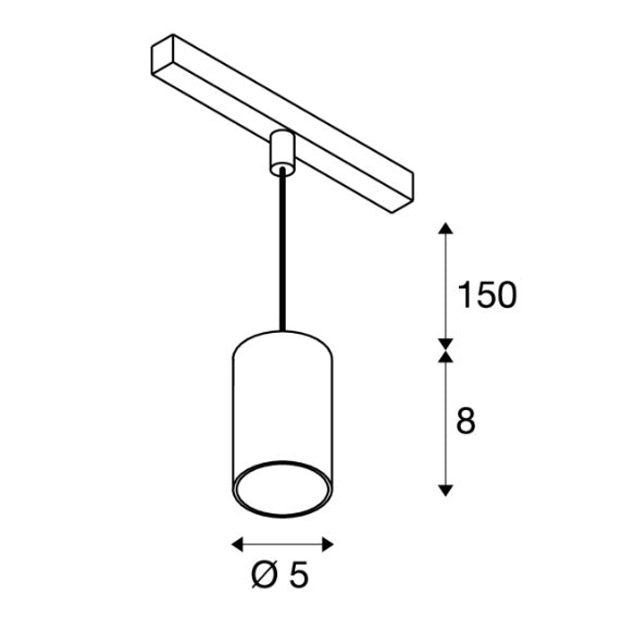 8.7W(640Lm) 48V DALI NUMINOS® XS iekarams sliežu gaismeklis, IP20, matēts balts/matēts melns, dimmējams, silti balta gaisma 2700K
