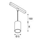 8.7W(640Lm) 48V DALI NUMINOS® XS iekarams sliežu gaismeklis, IP20, matēts balts/matēts melns, dimmējams, silti balta gaisma 2700K