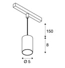 8.7W(670Lm) 48V DALI 2 NUMINOS® XS iekarams sliežu gaismeklis, IP20, matēts balts, dimmējams, silti balta gaisma 2700K