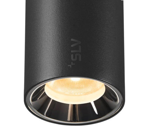 8.7W(720Lm) 48V DALI 2 NUMINOS® XS iekarams sliežu gaismeklis, IP20, matēts melns/glancēts hroms, dimmējams, silti balta gaisma 3000K