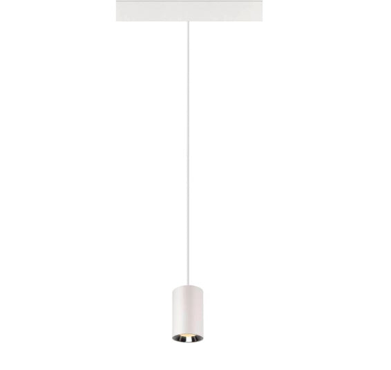 8.7W(700Lm) 48V DALI 2 NUMINOS® XS iekarams sliežu gaismeklis, IP20, matēts balts/glancēts hroms, dimmējams, silti balta gaisma 3000K