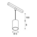 8.7W(720Lm) 48V DALI 2 NUMINOS® XS track luminaire, IP20, matt black, dimmable, neutral white 4000K