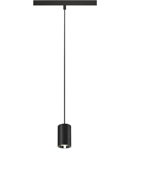 8.7W(750Lm) 48V DALI 2 NUMINOS® XS iekarams sliežu gaismeklis, IP20,matēts melns/glancēts hroms, dimmējams, neitrāli balta gaisma 4000K