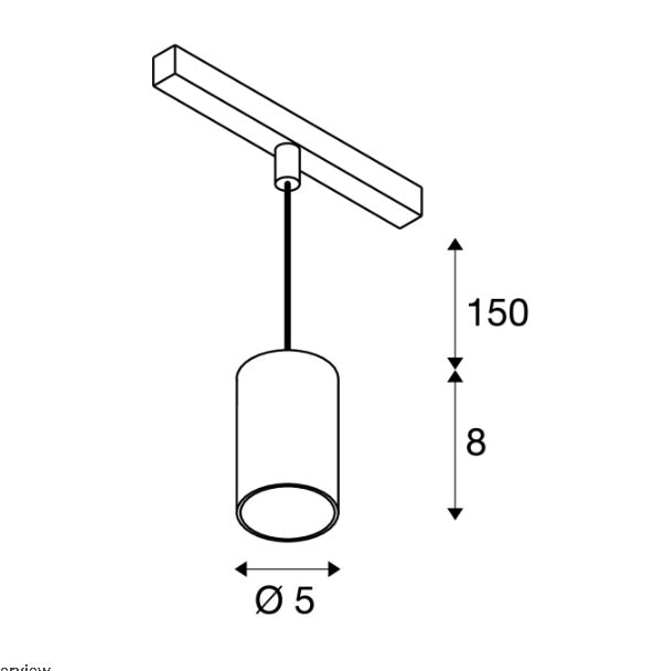 8.7W(730Lm) 48V DALI 2 NUMINOS® XS track luminaire, IP20, matt black/gloss chrome, dimmable, neutral white 4000K