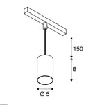 8,7W(730Lm) 48V DALI 2 NUMINOS® XS raidvalgusti, IP20, matt must/läikiv kroom, dimmerdatav, neutraalne valge 4000K