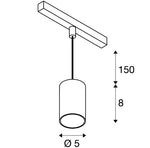 8.7W(710Lm) 48V DALI 2 NUMINOS® XS iekarams sliežu gaismeklis, IP20, matēts melns, dimmējams, neitrāli balta gaisma 4000K