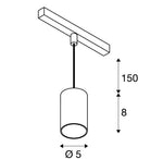 8.7W(740Lm) 48V DALI 2 NUMINOS® XS iekarams sliežu gaismeklis, IP20, matēts melns/matēts balts, dimmējams, neitrāli balta gaisma 4000K