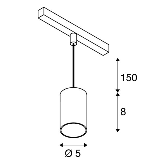 8.7W(740Lm) 48V DALI 2 NUMINOS® XS iekarams sliežu gaismeklis, IP20, matēts melns/matēts balts, dimmējams, neitrāli balta gaisma 4000K
