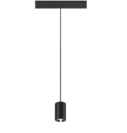 8.7W(740Lm) 48V DALI 2 NUMINOS® XS track luminaire, IP20, matt black/gloss chrome, dimmable, neutral white 4000K