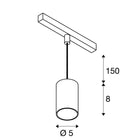 8.7W(740Lm) 48V DALI 2 NUMINOS® XS track luminaire, IP20, matt black/gloss chrome, dimmable, neutral white 4000K