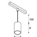 8.7W(720Lm) 48V DALI 2 NUMINOS® XS track luminaire, IP20, matt black/matt white, dimmable, neutral white 4000K