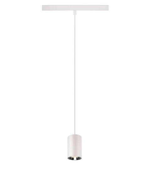 8.7W(750Lm) 48V DALI 2 NUMINOS® XS track luminaire, IP20, matt white/gloss chrome, dimmable, neutral white 4000K