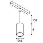 8.7W(750Lm) 48V DALI 2 NUMINOS® XS iekarams sliežu gaismeklis, IP20, matēts balts/glancēts hroms, dimmējams, neitrāli balta gaisma 4000K