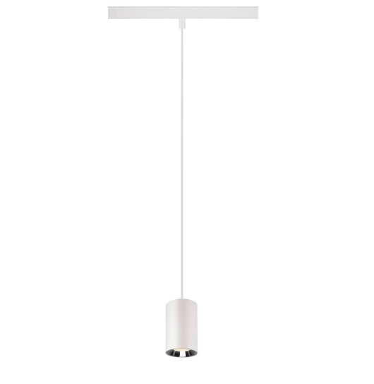 8.7W(730Lm) 48V DALI 2 NUMINOS® XS track luminaire, IP20, matt white/gloss chrome, dimmable, neutral white 4000K