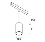 8.7W(740Lm) 48V DALI 2 NUMINOS® XS iekarams sliežu gaismeklis, IP20,matēts b alts, dimmējams, neitrāli balta gaisma 4000K