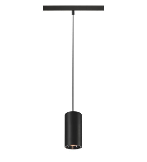 16W(1050Lm) 48V DALI 2 NUMINOS® S iekarams sliežu gaismeklis, IP20, matēts melns/glancēts hroms, dimmējams, silti balta gaisma 3000K