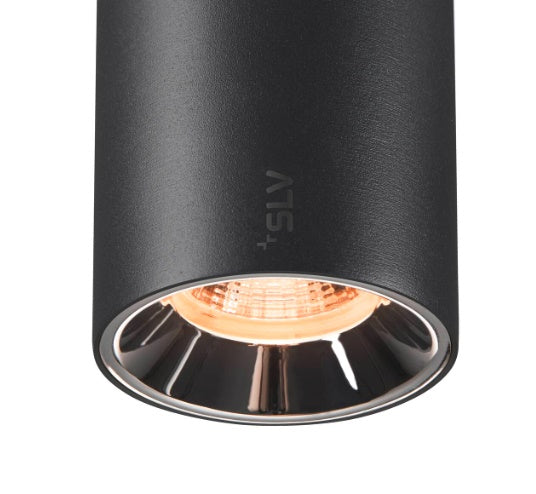 16W(1050Lm) 48V DALI 2 NUMINOS® S iekarams sliežu gaismeklis, IP20, matēts melns/glancēts hroms, dimmējams, silti balta gaisma 3000K