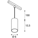 16W(1120Lm) 48V DALI 2 NUMINOS® S iekarams sliežu gaismeklis, IP20, matēts balts,dimmējams, silti balta gaisma 3000K