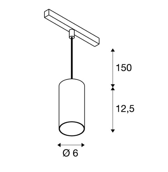 16W(1280Lm) 48V DALI 2 NUMINOS® S iekarams sliežu gaismeklis, IP20, matēts melns, dimmējams, neitrāli balta gaisma 4000K