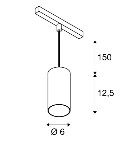 16W(1350Lm) 48V DALI 2 NUMINOS® S track luminaire, IP20, matt white/matt black, dimmable, neutral white 4000K