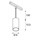 16W(1350Lm) 48V DALI 2 NUMINOS® S track luminaire, IP20, matt white/matt black, dimmable, neutral white 4000K