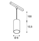 16W(1350Lm) 48V DALI 2 NUMINOS® S iekarams sliežu gaismeklis, IP20,matēts balts/matēts melns, dimmējams, neitrāli balta gaisma 4000K