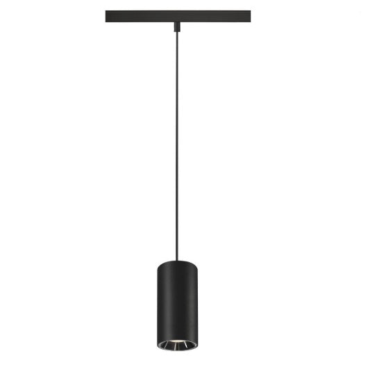 16W(1350Lm) 48V DALI 2 NUMINOS® S iekarams sliežu gaismeklis, IP20, matēts melns/glancēts hroms, dimmējams, neitrāli balta gaisma 4000K