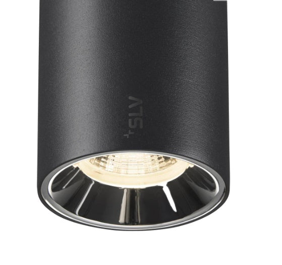 16W(1350Lm) 48V DALI 2 NUMINOS® S iekarams sliežu gaismeklis, IP20, matēts melns/glancēts hroms, dimmējams, neitrāli balta gaisma 4000K