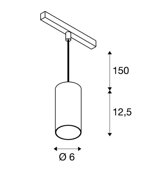 16W(1350Lm) 48V DALI 2 NUMINOS® S iekarams sliežu gaismeklis, IP20, matēts melns/glancēts hroms, dimmējams, neitrāli balta gaisma 4000K